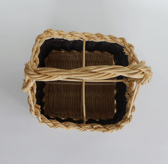 Panier 4 bouteilles - Anse cordelée