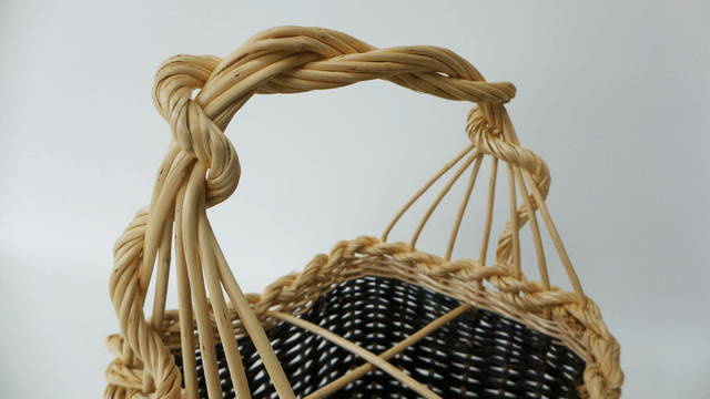 Panier 4 bouteilles - Anse cordelée