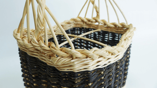Panier 4 bouteilles - Anse cordelée